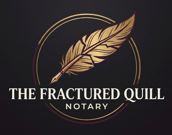 quill pen notary seal gold